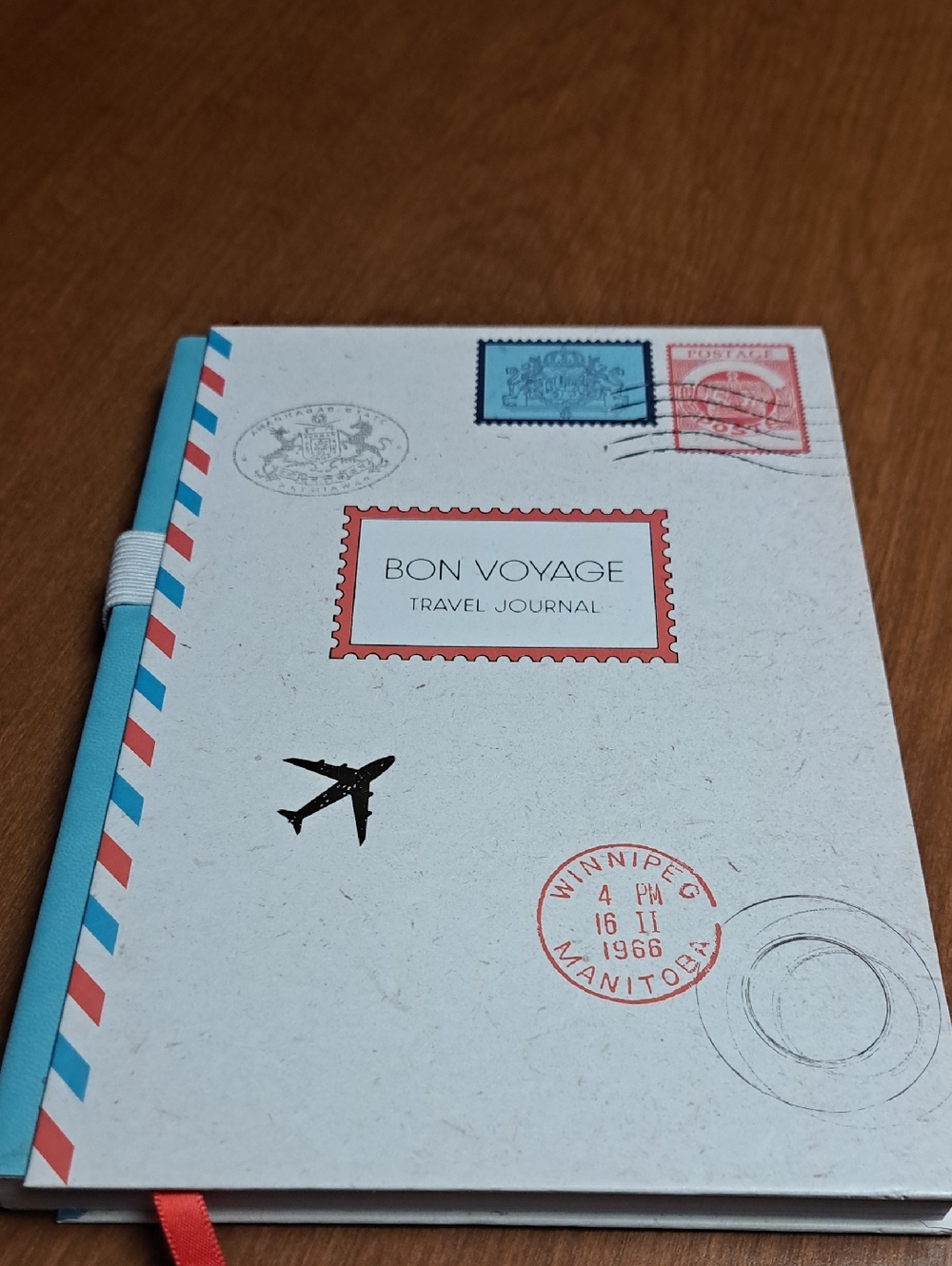 Bon Voyage Travel Journal Notebook - Light Blue Accent